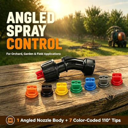 110° Flat Fan Spray Nozzle Tips 0.1-0.6mm, 7-Piece Replacement Set