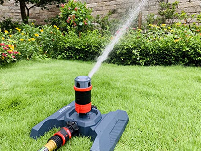 Eden 96123 4-Pattern Adjustable Mobile Rotary Gear Drive Sprinkler W/Quick Connect Starter Set, 360 Degree Coverage - style: Rotary