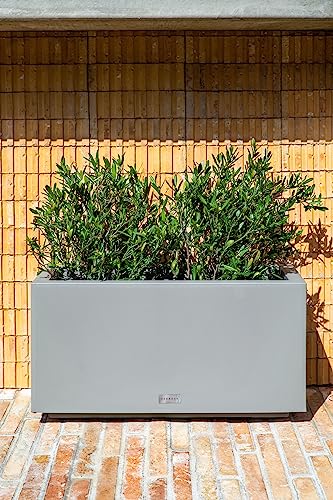 Veradek Block Series Long Box Planter - Rectangular Outdoor Planter - color: Gray, size: Small