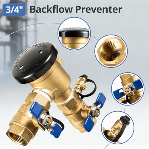 3/4 Inch Brass Backflow Preventer, Pressure Vacuum Breaker Assembly - size: 0.75 Inch