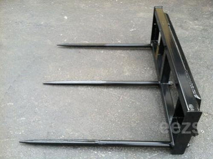Skid Steer Attachment, 3 x 49" Hay Bale Spear, Rated 3000 LB, Quick Attach - size: 3 x 49"