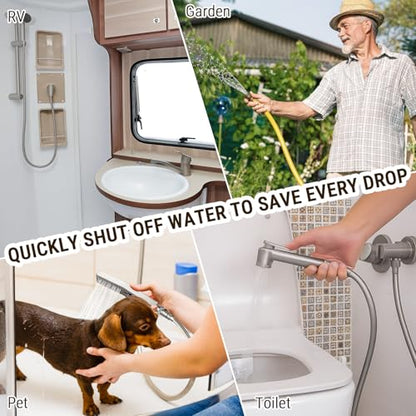G-Promise Metal Shower Head Shut Off Valve, Flow Control Valve - color: Brushed Nickel