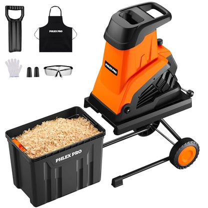 Wood Chipper Shredder, 15-Amp 1.8" Cutting Diameter - color: Orange