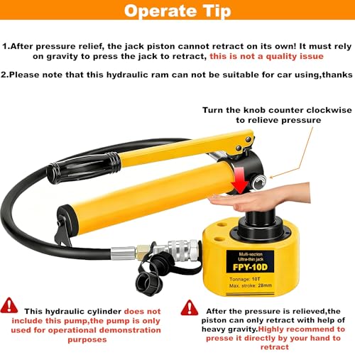 10T Hydraulic Cylinders Multi-Section 28mm/1.1" Stroke Lifting Cylinder - size: 10T Multi-Section 28mm/1.1" Stroke