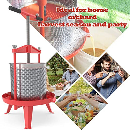 Fruit Wine Press and Crusher,100% Nature Apple&Grape&Berries Crusher Manual Juice Maker for Kitchen