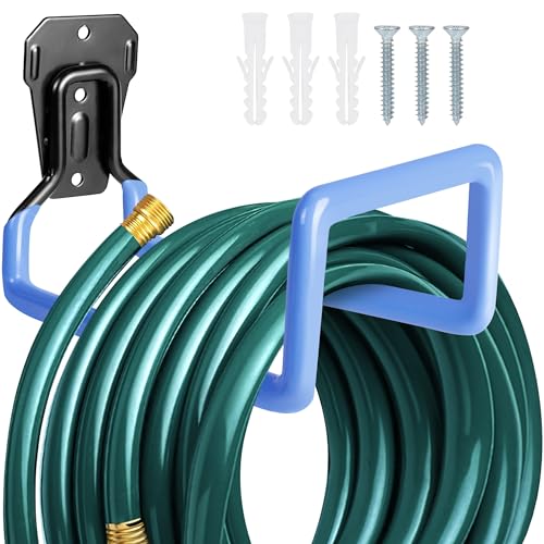 Hose Hanger Wall Mount Garden Hose Storage Water Hose Holders for Outside - color: 2pc Blue