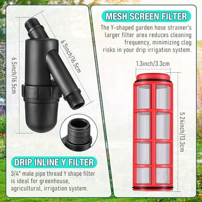 Aurelema Drip Irrigation Pressure Regulator and Filter, 25 PSI, 3/4 Inch