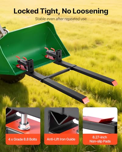 VEVOR Pallet Forks, 60" Total Length, 4000 lbs Clamp on Tractor Bucket Fork - size: 60 Inch