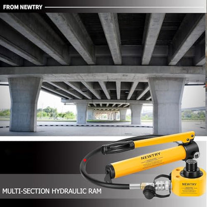 NEWTRY 20T Low Profile Jack+ CP-180 Hand Pump, 1.18" Stroke Multi-Section - size: 20T Hydraulic Jack + cp-180 Pump