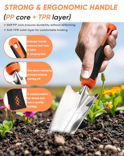 HaSteeL 9-Piece Stainless Steel Garden Hand Tools Set for Planting