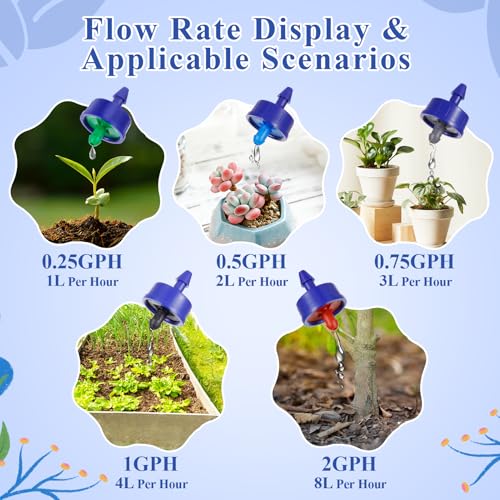 60Pcs 0.75 GPH Drippers Pressure Compensating Drip Emitters - color: 60 PCS 0.75GPH