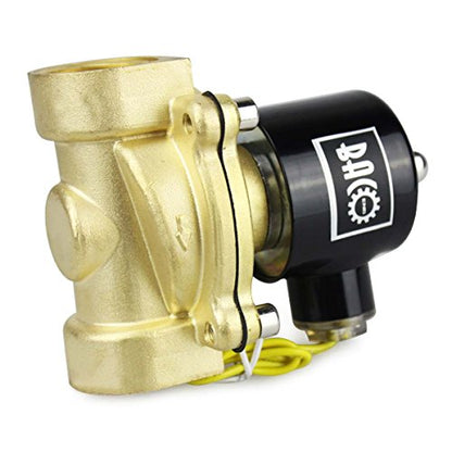BACOENG 1" DC12V Electric Solenoid Valve (NPT, Brass, Normally Closed) - size: 1"NPT-Brass