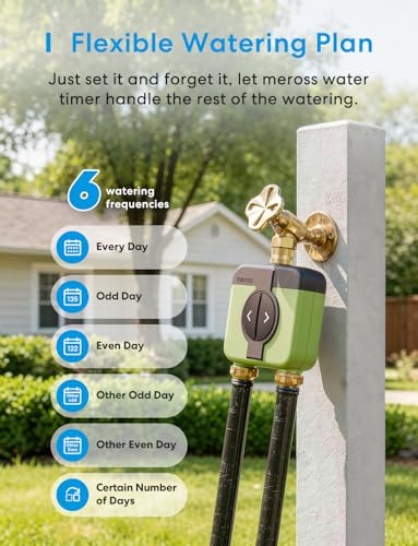 meross 2 Zone WiFi Water Timer for Garden, Brass Inlet & Outet, Rain Skip - size: WiFi Water Timer without Hub