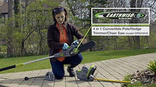 Earthwise CVP41810 2-in-1 Convertible Pole Hedge Trimmer - style: 4-in-1 Pole Hedge/Chainsaw