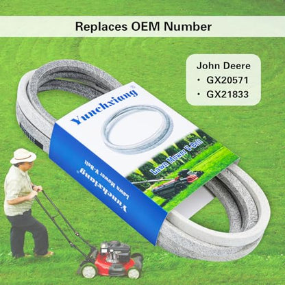 GX21833 Deck Belt Kevlar for John Deere 48 inch Deck Belt D140, D160, E140, E170, L120, L130, LA145, S170 Riding Mower with 48'' Deck, Replaces GX20571 - Aramid Cord, 1/2'' x 141'' - size: 1/2" x 141"