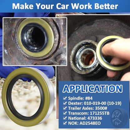 4pcs 010-019-00 Double Lip Grease Seal 1.719"x2.565" for Dexter Axle