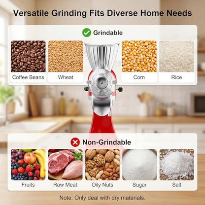 HOZODO Grain Mill Attachment for KitchenAid Stand Mixer, All Metal