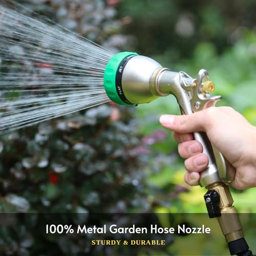 HOSUN 100% Metal Heavy Duty Garden Hose Nozzle Sprayer
