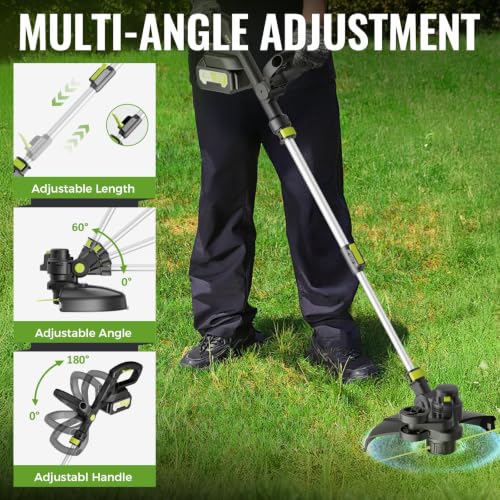 14-Inch Electric Weed Wacker with Dual Line Auto Feed, 4.0Ah Battery