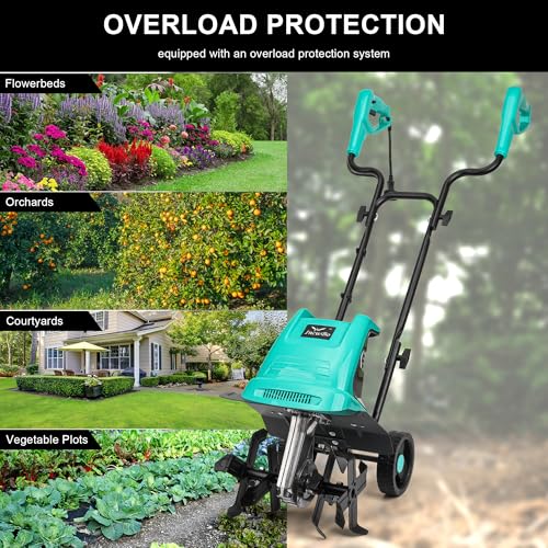 IncwBo 12'' 10.5AMP Corded Electric Garden Roto Tiller Cultivator Powerful - size: 10.5 AMP-12 INCH
