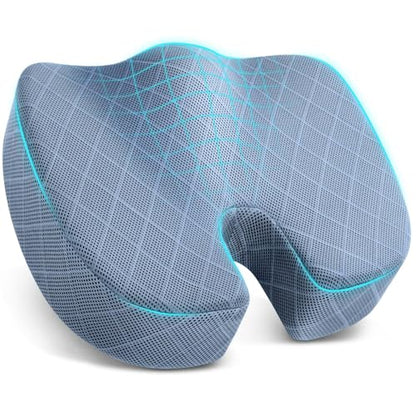 TushGuard Memory Foam Office Chair Seat Cushion - Light Blue, X-Large - color: Light Blue, size: X-Large