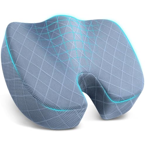 TushGuard Memory Foam Office Chair Seat Cushion - Light Blue, XX-Large - color: Light Blue, size: XX-Large