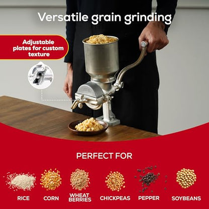 Corona Manual Grain Mill, Molino para Moler Maiz, Cast Iron Grinder