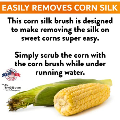 FryOilSaver Corn Silk Remover Brush - Food-Grade, Made in USA