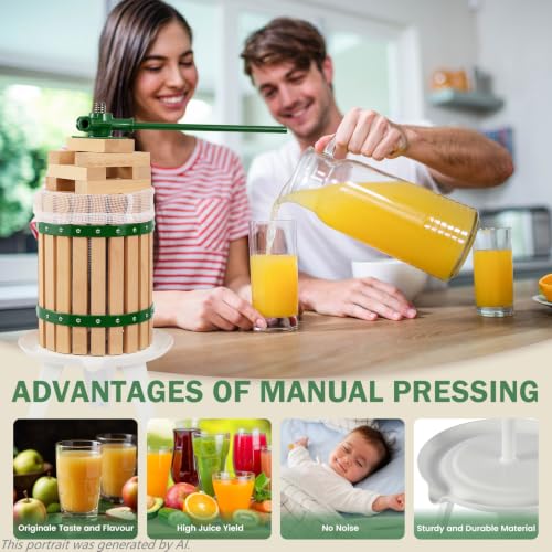 CAELUM Fruit Wine Press 3.2 Gallon, Manual Cider Maker for Kitchen Green - color: Green, size: 3.2 Gallon