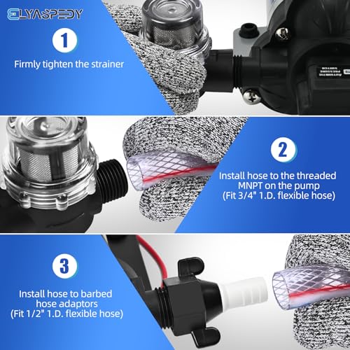 2026 Upgraded 4008-101-A65 RV Fresh Water Pump, 12 V DC 3.0 GPM,55 PSI - size: 12V 101