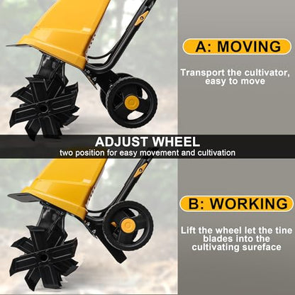 IncwBo 12'' 13.5-AMP Electric Roto Tiller Cultivator for Gardening Cored - size: 13.5 AMP-12 INCH