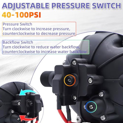12 Volt Sprayer Pump, 6.5GPM 70PSI 10A Soft Wash Pump