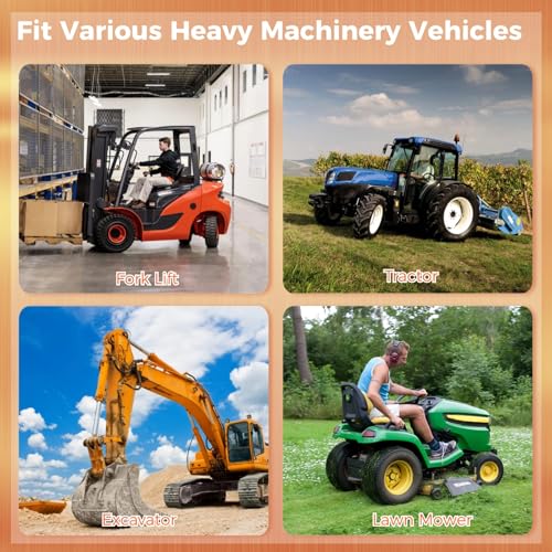 yeesport Universal Forklift Seat, Tractor Mower Seat with Headrest & Belt