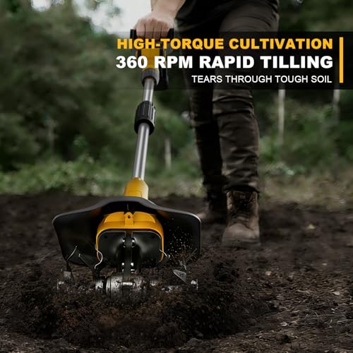 Cordless Garden 9" Tiller Cultivator for DeWalt 20V Max, Bare Tool