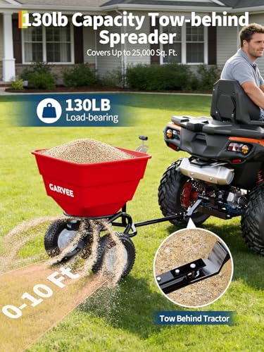 Heavy Duty 130 lbs Tow-Behind Broadcast Spreader