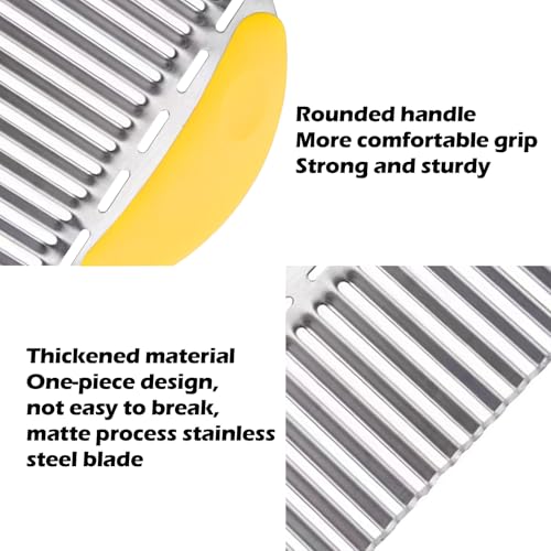 JAYVAR Large Crinkle Cutter, Stainless Steel Vegetable Wavy Chopper - color: Yellow