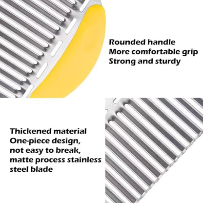 JAYVAR Large Crinkle Cutter, Stainless Steel Vegetable Wavy Chopper - color: Yellow