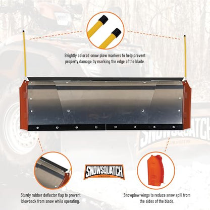 SNOWSQUATCH Deluxe Aluminum ATV Snow Plow 48-60" Adjustable Blade Mount Kit