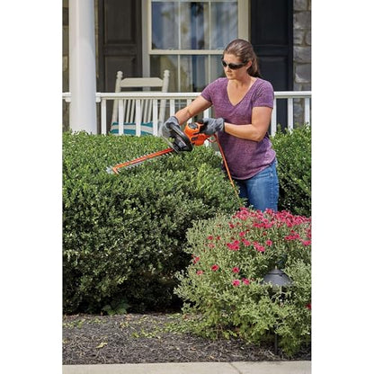 BLACK+DECKER Hedge Trimmer with Saw, 20-Inch, Lightweight and Compact Design, Full Wraparound Handle, Corded (BEHTS300)