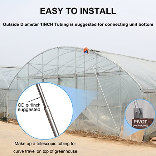 UYGALAXY Manual Winch Greenhouse Film Roll Up Roof Unit for Ventilation ﻿Agricultural Manual Film Coiler Device Side Top Film Coiling Rolling Blinds Machine(13ft Circumference Chain) - size: 12 feet Operable for Top