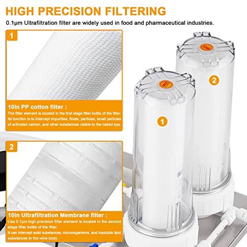 JIAWANSHUN 10 Inch Stainless Steel Liquor Filter System, Brewing Equipment