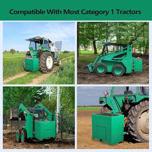 3 Point Ballast Box W/ 2" Hitch Receiver 800 Lbs Capacity 3 Point Category 1 Fits Cat 1 Tractor Attachment