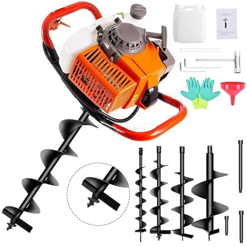 62CC Auger Post Hole Digger Gas Powered 2-Stroke Earth Auger