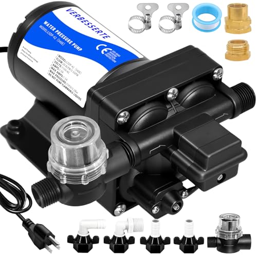 Water Pressure Booster Pump for Home 110V Fresh Transfer Diaphragm Water Pump with Plug for Garden Lawn 5.5GPM 75PSI High Pressure RV Water Washdown Pump for Bathroom Yacht - style: 5.5GPM 75PSI 110V