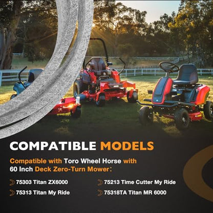 133-4372 Mower Deck Belt Fits Toro 60'' Wheel Horse Zero-Turn Mower - size: 133-4372