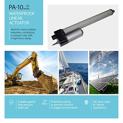 Progressive Automations 12V Linear Actuator - 4" Stroke, 450 lbs Force - size: 4"