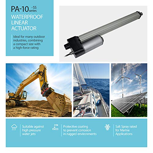 Progressive Automations 12V Linear Actuator - 10" Stroke, 450 lbs Force - size: 10"