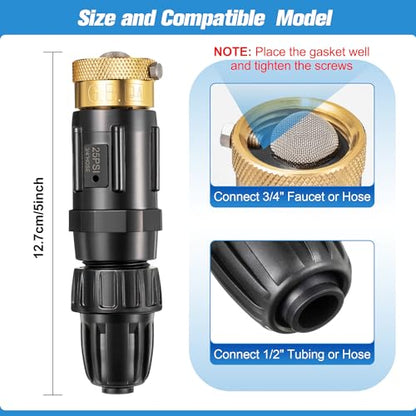 2 PC 25PSI Drip Irrigation Faucet Adapter Kit 1/2" Tubing to 3/4" Faucet