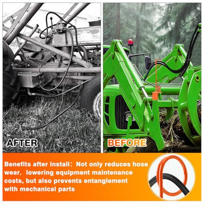 2PCS Hydraulic Hose Holder Tractor, 0.3" Thick Base Hydraulic Hose Saver - color: 2 PCS Orange