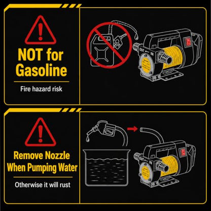 15GPM Fuel Transfer Pump, Auto-Stop, 380W, Leak-Proof&Lock-on(NOT for Gas) - color: 15GPM, size: Compatible with DeWalt & Milwaukee Batteries